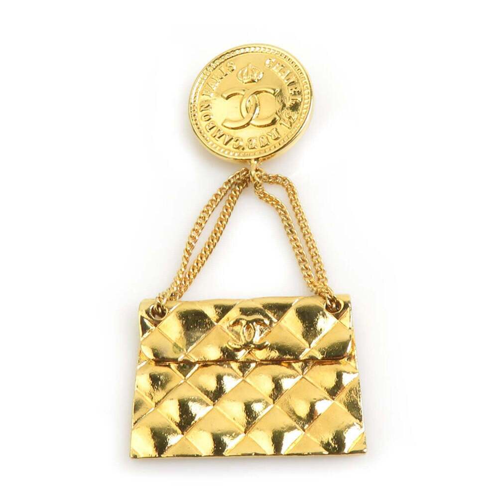 CHANEL Gold Logo Brooch - Picture 1 of 5